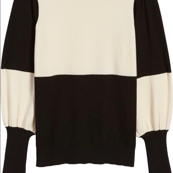 Vero Moda Juliet Sleeve Pullover Sweater, Black & OffWhite. Like new! - Picture 2 of 9